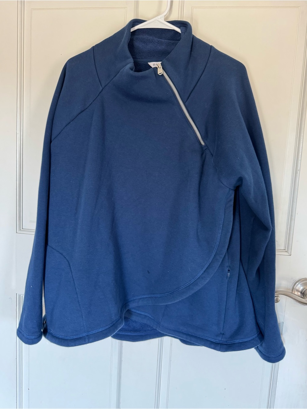 Athleta Men's Navy Asymmetric Zip-Up Sweater